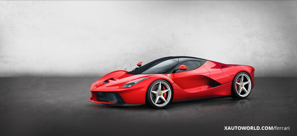 Ferrari LaFerrari in red color.
