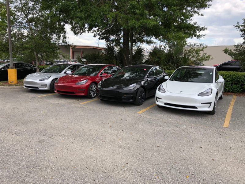 Tesla's Jacksonville Florida store gets flooded with Model 3 vehicles ready for delivery