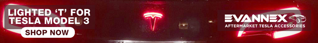 Ligthed 'T' for Tesla Model 3 by EVANNEX